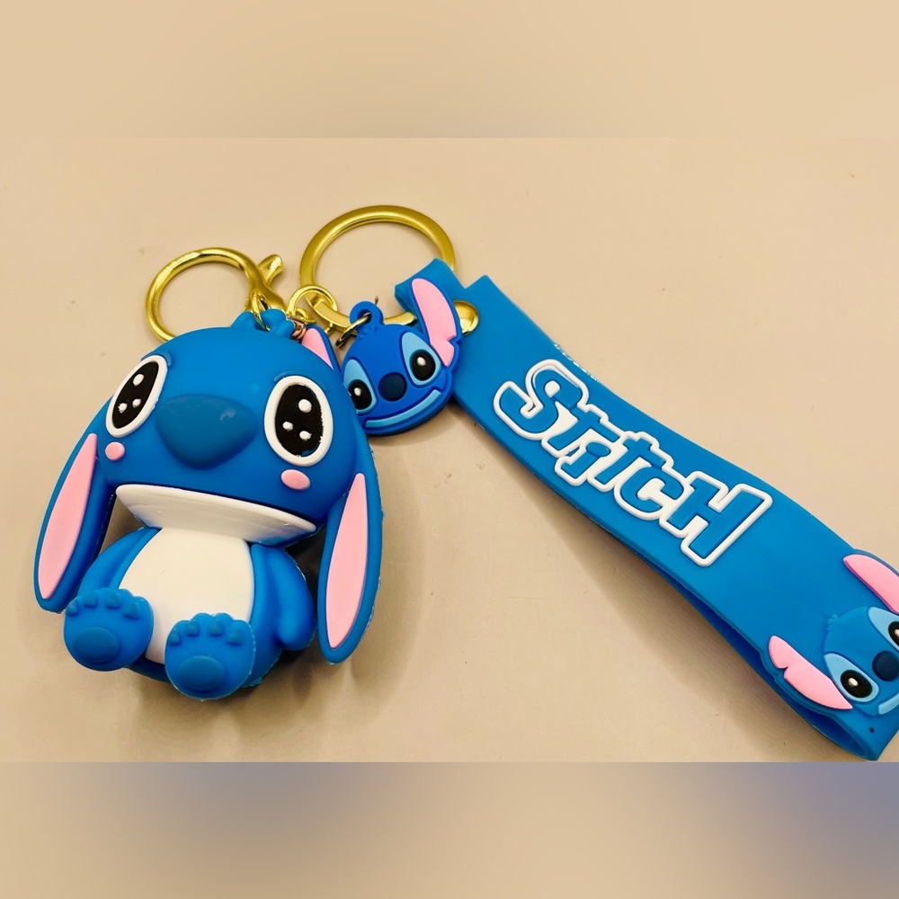 Lilo and Stitch key chain. Car accessory. Backpack, purse, or bag charm in blue.